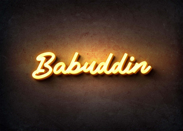 Free photo of Glow Name Profile Picture for Babuddin