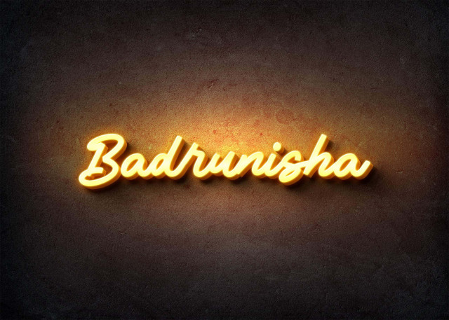 Free photo of Glow Name Profile Picture for Badrunisha