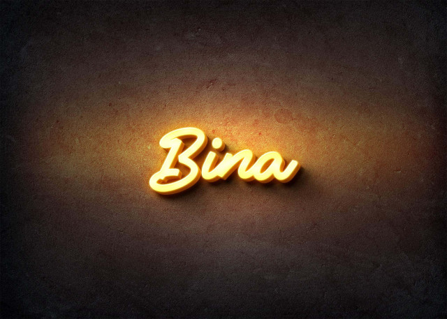 Free photo of Glow Name Profile Picture for Bina