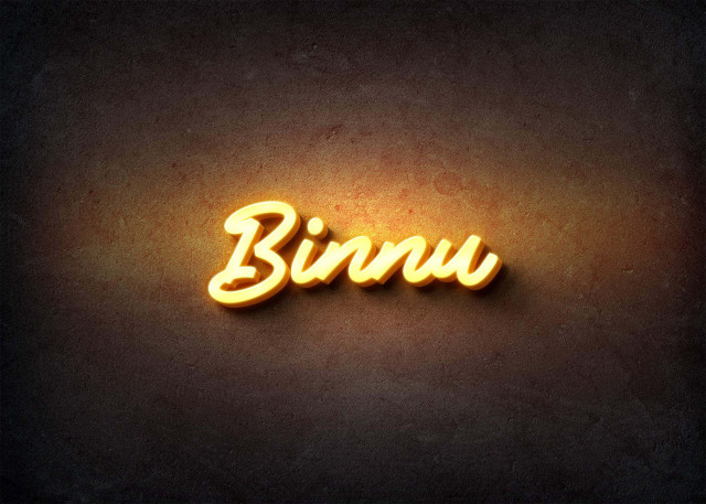 Free photo of Glow Name Profile Picture for Binnu