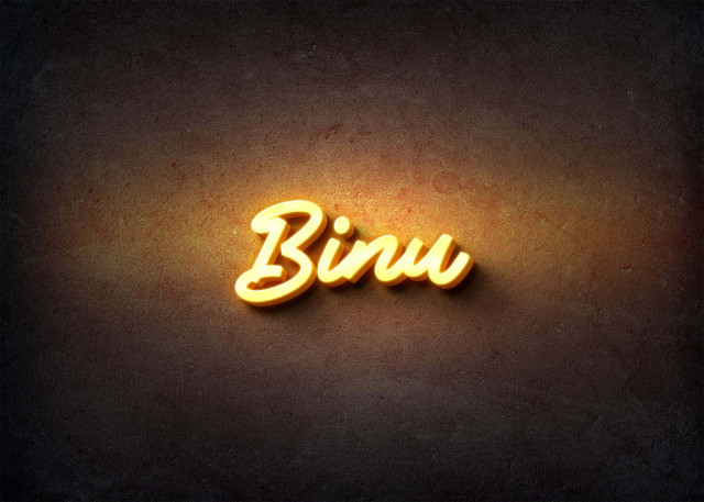 Free photo of Glow Name Profile Picture for Binu