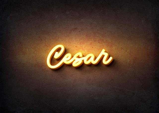 Free photo of Glow Name Profile Picture for Cesar