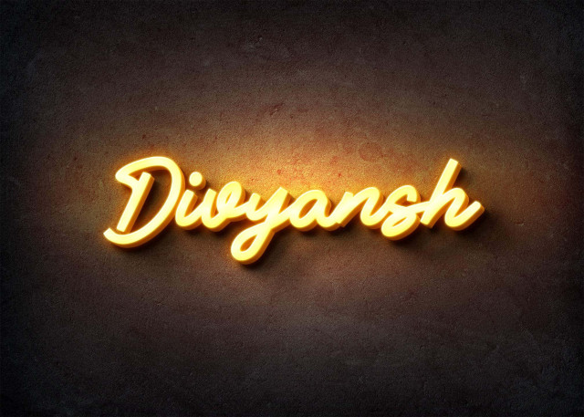 Free photo of Glow Name Profile Picture for Divyansh