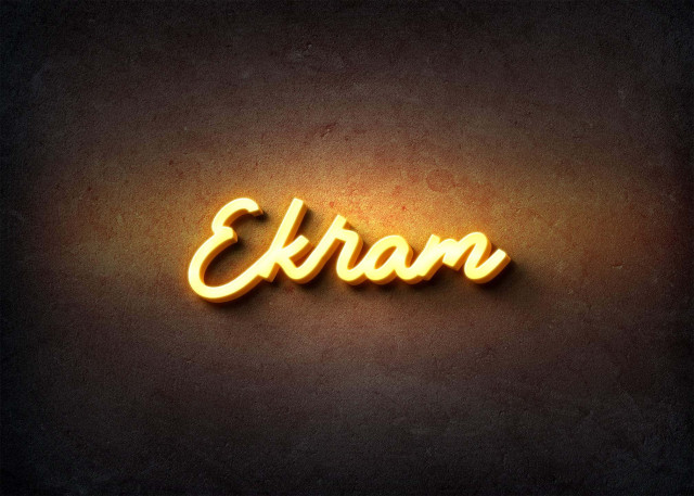 Free photo of Glow Name Profile Picture for Ekram