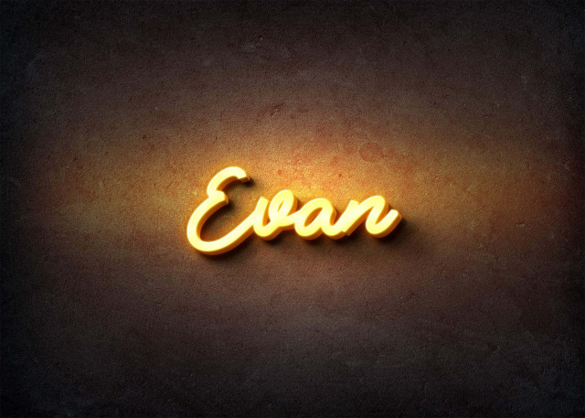 Free photo of Glow Name Profile Picture for Evan