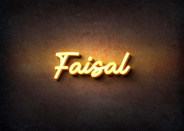 Free photo of Glow Name Profile Picture for Faisal