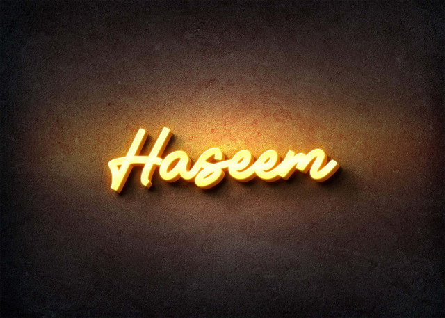 Free photo of Glow Name Profile Picture for Haseem