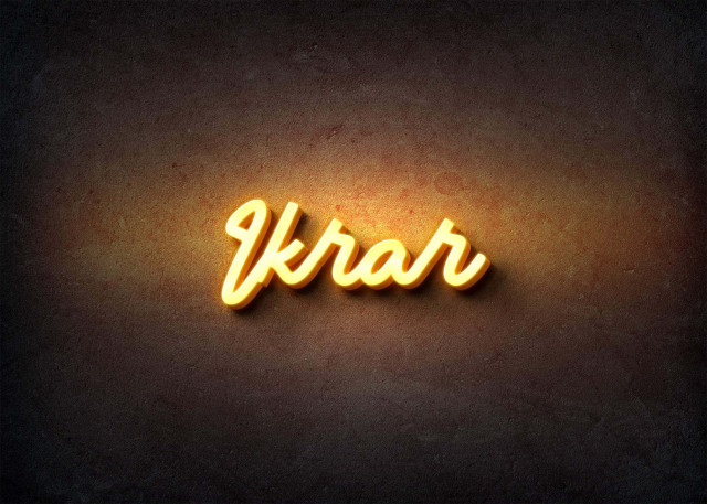 Free photo of Glow Name Profile Picture for Ikrar