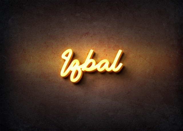 Free photo of Glow Name Profile Picture for Iqbal