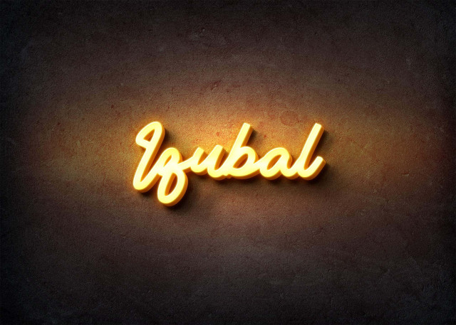 Free photo of Glow Name Profile Picture for Iqubal