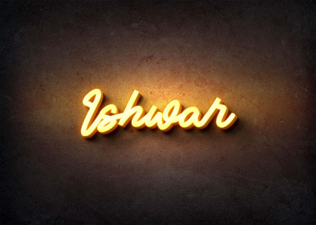 Free photo of Glow Name Profile Picture for Ishwar