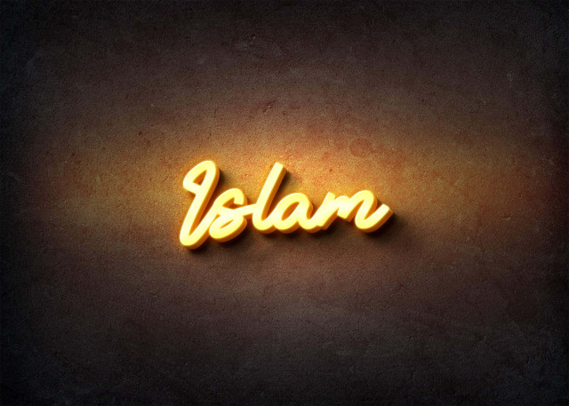 Free photo of Glow Name Profile Picture for Islam