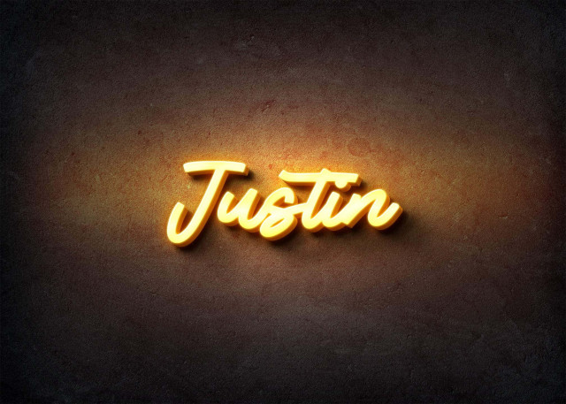 Free photo of Glow Name Profile Picture for Justin
