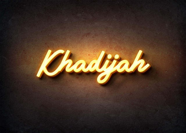 Free photo of Glow Name Profile Picture for Khadijah