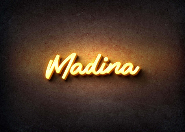 Free photo of Glow Name Profile Picture for Madina