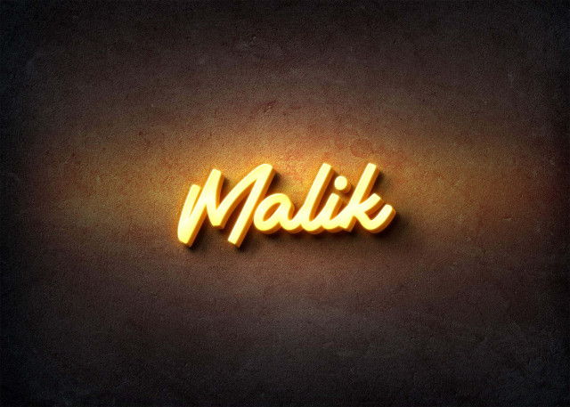 Free photo of Glow Name Profile Picture for Malik