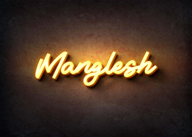 Free photo of Glow Name Profile Picture for Manglesh