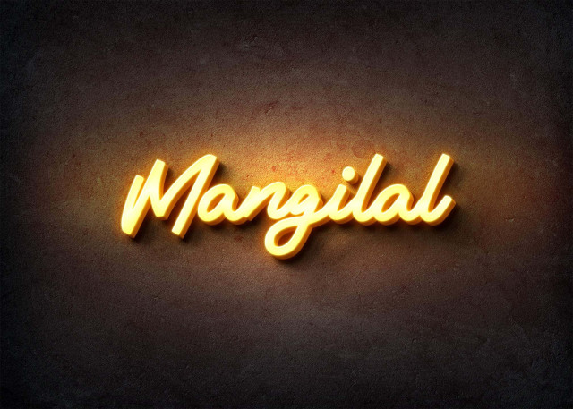 Free photo of Glow Name Profile Picture for Mangilal