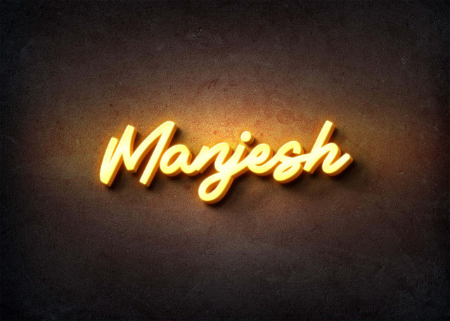 Free photo of Glow Name Profile Picture for Manjesh