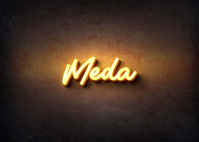 Free photo of Glow Name Profile Picture for Meda