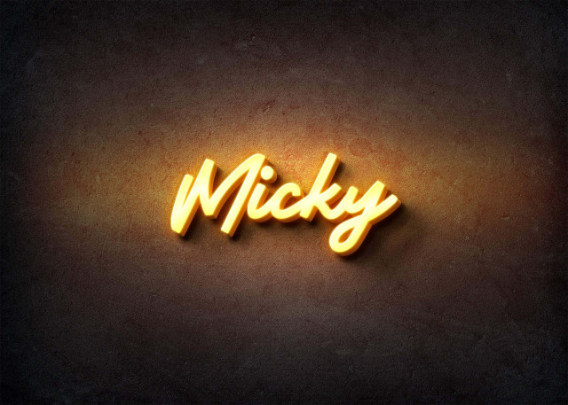 Free photo of Glow Name Profile Picture for Micky