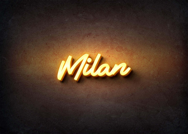Free photo of Glow Name Profile Picture for Milan
