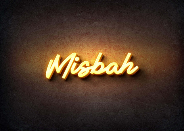 Free photo of Glow Name Profile Picture for Misbah