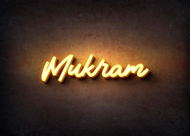 Free photo of Glow Name Profile Picture for Mukram