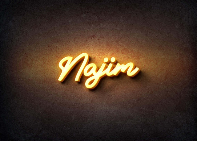 Free photo of Glow Name Profile Picture for Najim