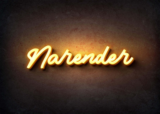 Free photo of Glow Name Profile Picture for Narender