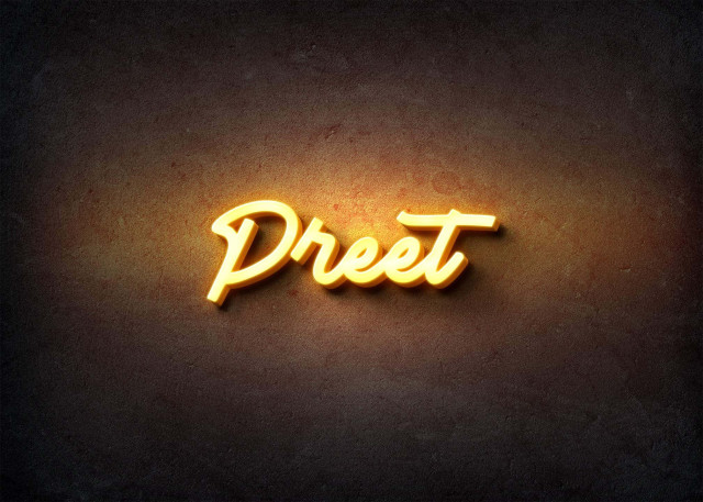 Free photo of Glow Name Profile Picture for Preet