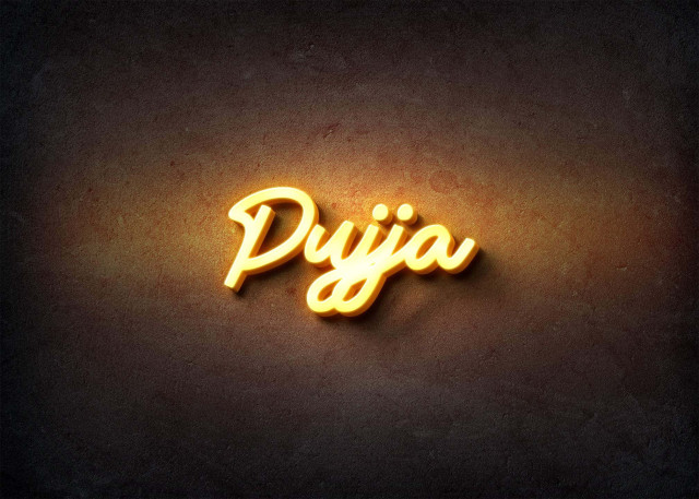 Free photo of Glow Name Profile Picture for Pujja