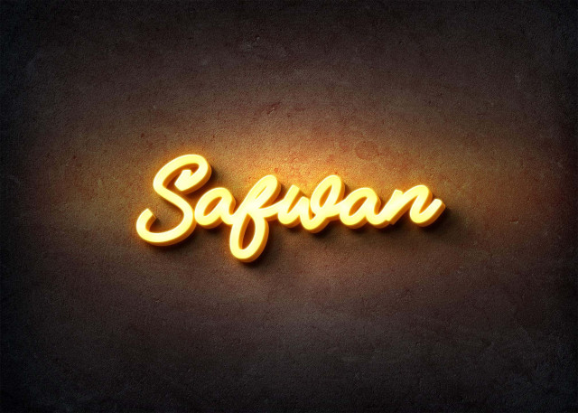 Free photo of Glow Name Profile Picture for Safwan