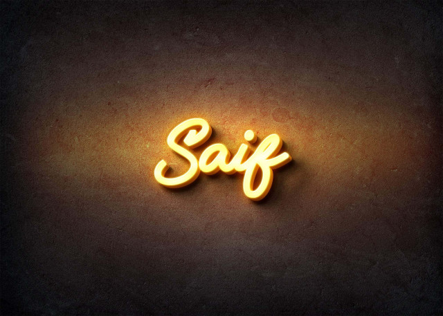 Free photo of Glow Name Profile Picture for Saif