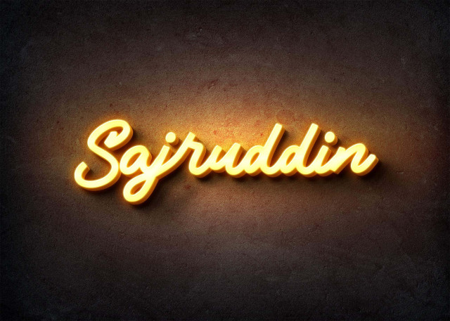 Free photo of Glow Name Profile Picture for Sajruddin