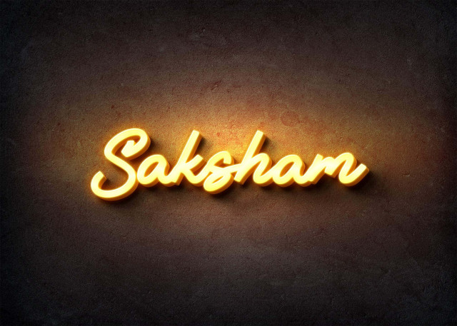 Free photo of Glow Name Profile Picture for Saksham