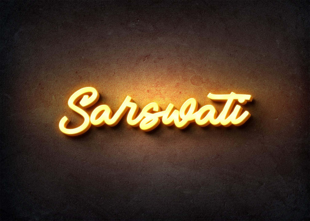 Free photo of Glow Name Profile Picture for Sarswati