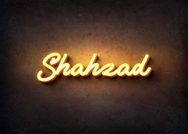 Free photo of Glow Name Profile Picture for Shahzad