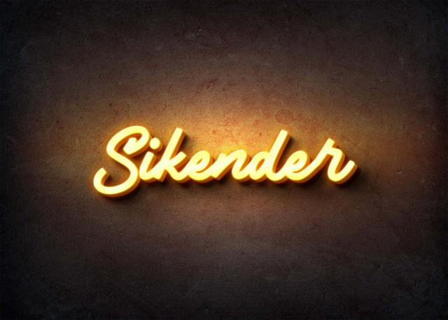 Free photo of Glow Name Profile Picture for Sikender