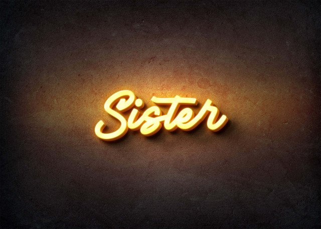 Free photo of Glow Name Profile Picture for Sister