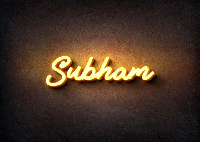 Free photo of Glow Name Profile Picture for Subham