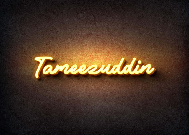 Free photo of Glow Name Profile Picture for Tameezuddin