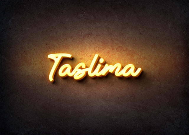 Free photo of Glow Name Profile Picture for Taslima