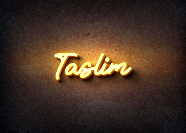 Free photo of Glow Name Profile Picture for Taslim