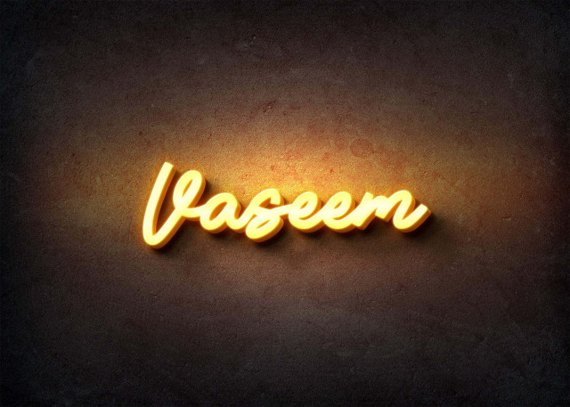 Free photo of Glow Name Profile Picture for Vaseem