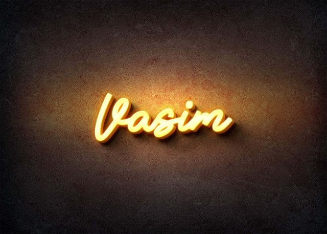 Free photo of Glow Name Profile Picture for Vasim