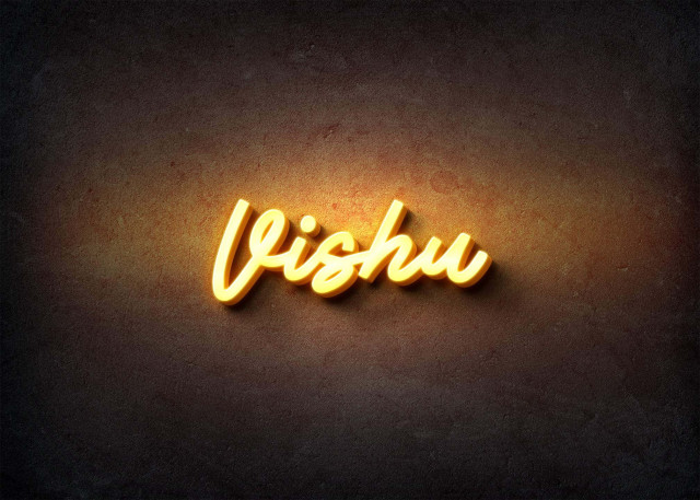 Free photo of Glow Name Profile Picture for Vishu