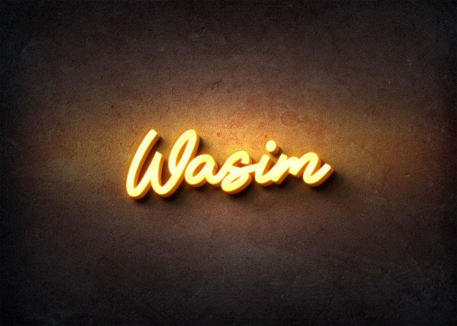 Free photo of Glow Name Profile Picture for Wasim