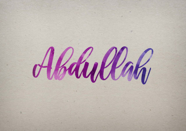 Free photo of Abdullah Watercolor Name DP