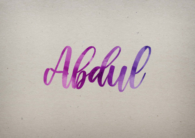 Free photo of Abdul Watercolor Name DP